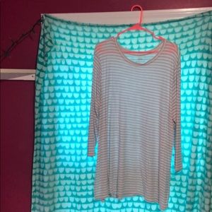 Beige and white striped tunic